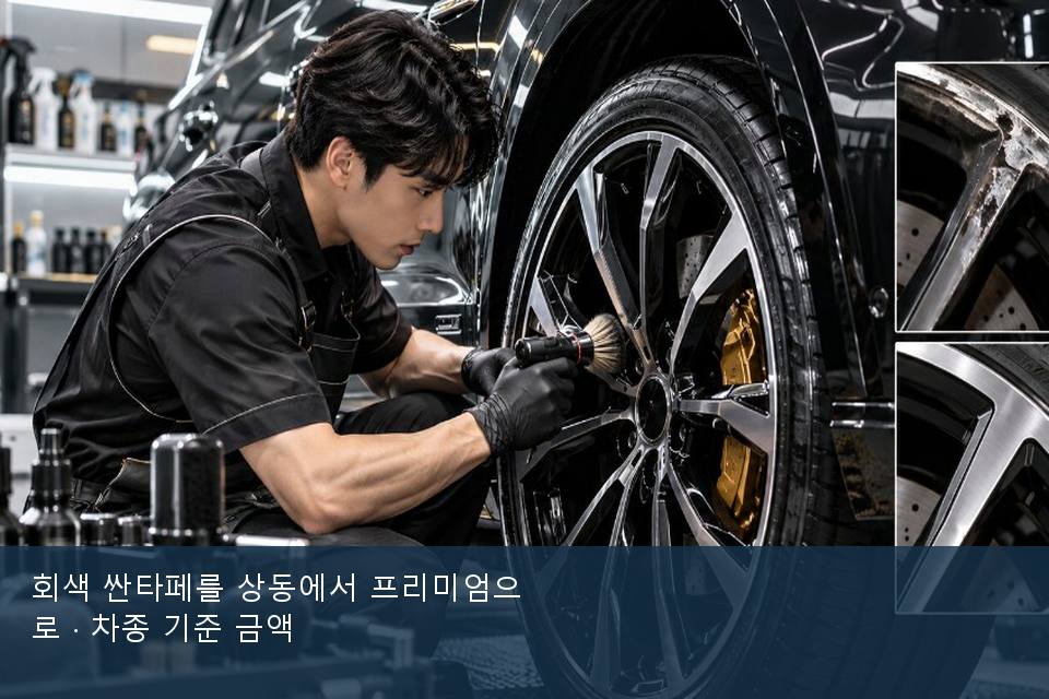 회색 싼타페를 상동에서 프리미엄으로 · 차종 기준 금액
